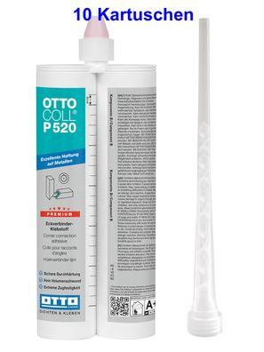 Ottocoll® P520 SP 5276 10 x 620ml olivgelb Zähharter 2K-PU-Klebstoff Kleben von Stein