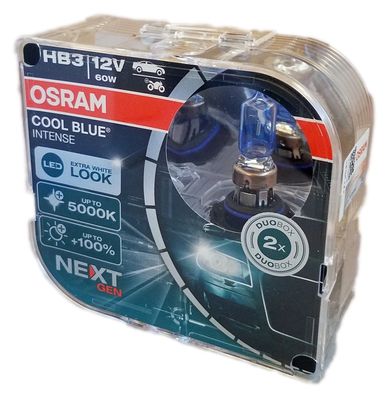 HB3 OSRAM Cool Blue Intense 5000 Kelvin 2er Set P20d 9005CBN-HCB