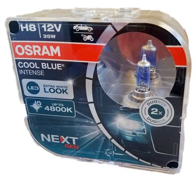 Osram H8 Cool Blue Intense Xenon Look PGJ19-1 4800K mehr Licht 2er Set 64212CBN-HCB