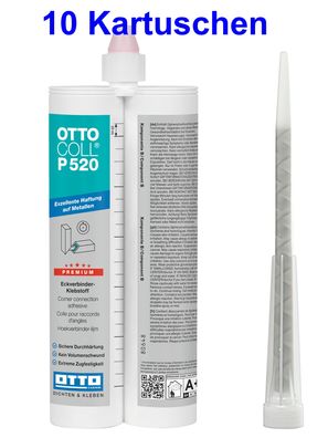Ottocoll® P520 10 x 620 ml Premium-Eckverbinder-Klebstoff Kleben im Metallbau