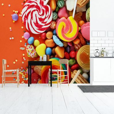 Muralo VINYL Fototapete XXL TAPETE Esszimmer bunte Süßigkeiten 3D 3214