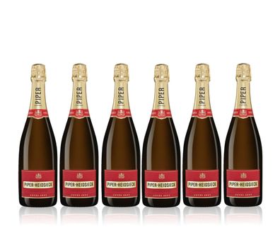 Piper Heidsieck 6er Set Cuvee Brut Champagner 6x 0,75l (12% Vol) Champagner- [E