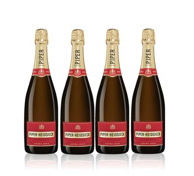 Piper Heidsieck 4er Set Cuvee Brut Champagner 4x 0,75l (12% Vol) Champagner- [E