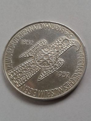 5 Mark 1952 D Silber Deutschland Germanisches Museum vz überdurchschnittlich