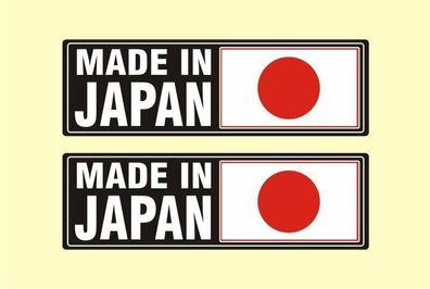 2 x Made in Japan ?? Nihon Nippon Flagge Aufkleber selbstklebend Nr. 7774