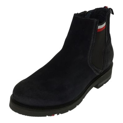 Tommy Hilfiger Corporate SUEDE Chelsea Stiefel Bla