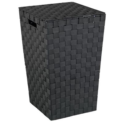Wenko Wäschetruhe Adria Square Fassungsvermögen 48L, schwarz, 33x33x53 cm