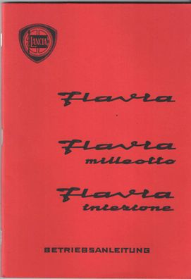 Bedienungsanleitung Lancia Flavia, Flavia Milletta 1800, Oldtimer