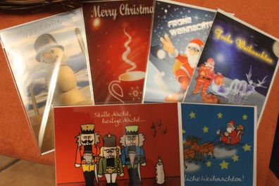 Weihnachtskarte; 3-D-Karte/ Wackelbild; 6 verschiedene Motive