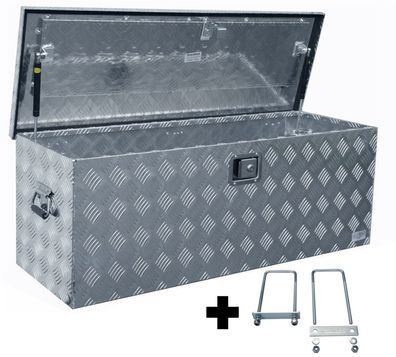 Truckbox D160 + inkl. Montagesatz MON5002 Deichselbox, Werkzeugbox, Alu Riffelblec...