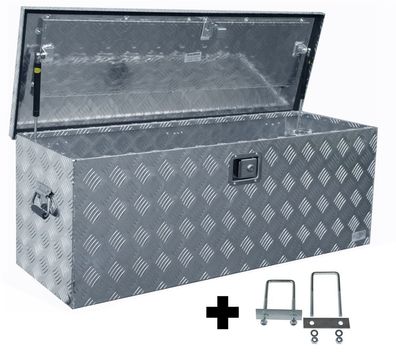 Truckbox D160 + inkl. Montagesatz MON4002 Deichselbox, Werkzeugbox, Alu Riffelblec...