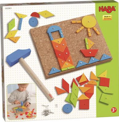 HABA Nagelspiel Kunterbunt, Hammerspiel, Hämmerchenspiel, in Deutschland hergestellt