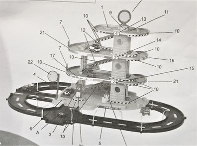 Faro 804 - City Garage 4 Ebenen Parkhaus inklusive Rennbahn Spielzeug