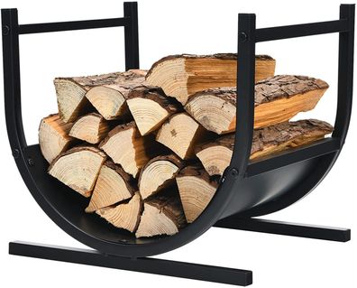 U-förmiges Kaminholzregal Metall, Brennholzregal Feuerholzregal Holzscheitregal 43cm