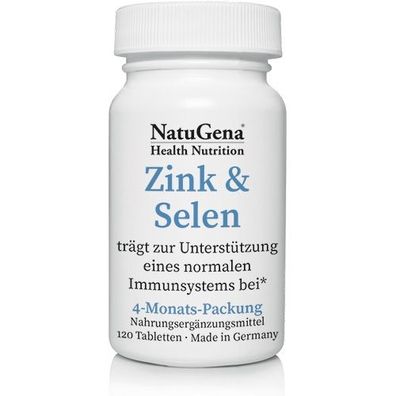 NatuGena Zink & Selen Zinkpicolinat & Natriumselenit 120 Tabletten vegan