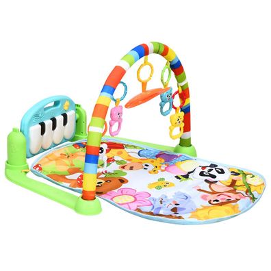 Spieldecke mit drehbares und abnehmbares Klavier Baby Gym mit Spielbogen und Spiegel