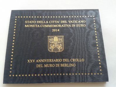 Original 2 euro 2014 Vatikan Mauerfall Berlin im Folder Blister