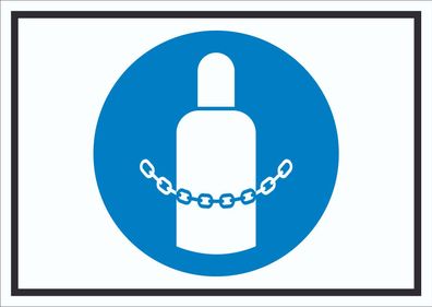 Gasflaschen sichern Symbol Schild