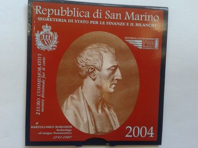 Original 2 euro 2004 San Marino Bartolomeo Borghesi im Folder/ Blister