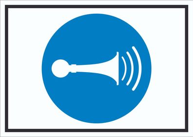 Akustisches Signal geben Symbol Schild