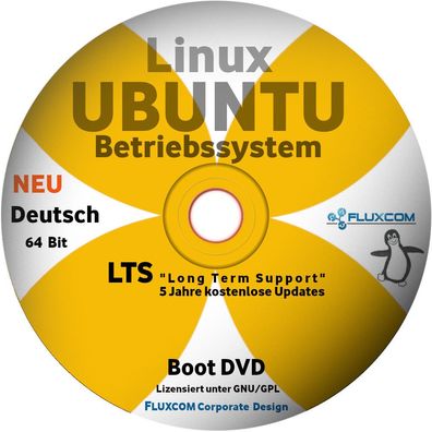 Linux UBUNTU 64 Bit 2023, komplettes Betriebssystem in deutsch