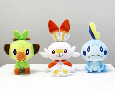 3 Pokemon Stofftiere Anime Plüsch Figuren Hopplo Chimpep Memmeon NEU