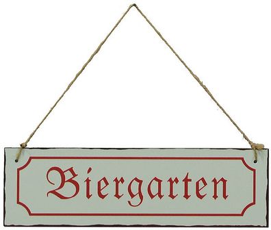 Blechschild BiergartenTürschild Wandschild Dekoschild Schild Freche Sprüche