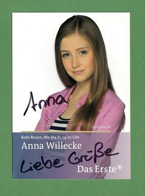 Anna Willecke - ( Rote Rosen ) - persönlich signierte Autogrammkarte (1)