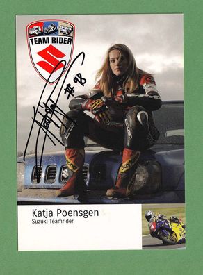 Katja Poensgen ( ehemalige deutsche Motorradrennfahrerin.) - persönlich signiert