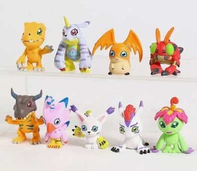 9-Teiliges Digimon Figuren Set aus z.B. Gatomon Agumon Gabumon und Co