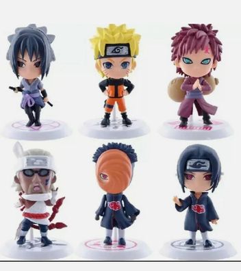 6 Naruto Shippuden Figuren Anime Manga Set Sasuke Gaara Itachi