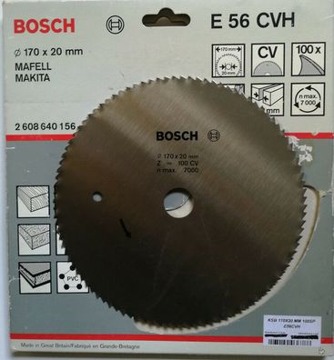 Bosch Kreissägeblatt CV 170x20mm Z 100 E56CVH Art.2608640156-480