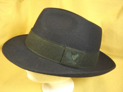 Herrenhut weitrandig Trachtenhut schwarz mit Band fester Wollfilz Regen Bogart Gr 61