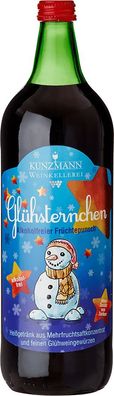 6x 1,00 Liter Kunzmann Glühsternchen alkoholfreier Früchtepunsch Kinderpunsch
