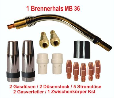 Reparatur Set MB 36 Brennerhals, Dusenstock, Gasverteiler, Stromdusen, Gasdusen