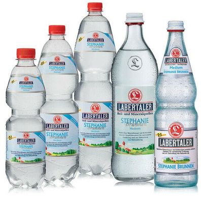 12x 0,70L Labertaler Stephanie Brunnen Medium Mineralwasser Mehrweg - Glas -