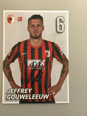 Autogrammkarte - Jeffrey Gouweleeuw - FC Augsburg 2021-22 - orig. signiert #947