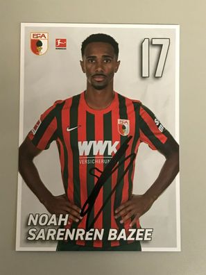 Autogrammkarte - NOAH Sarenren BAZEE - FC Augsburg 2021-22 - orig. signiert #955