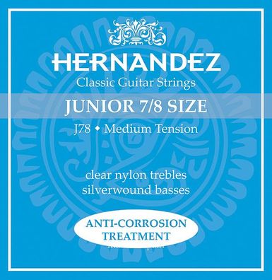 Hernandez J78 - 7/8-Gitarre, medium - Saiten für Kindergitarre