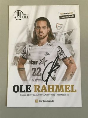Autogrammkarte - OLE RAHMEL - THW KIEL - orig. signiert #202