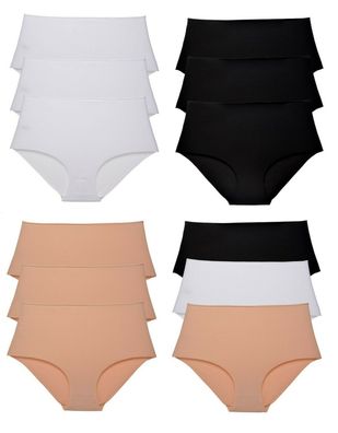 3er Pack Damenunterhose Unterwäsche Panty Slip Qualität Nahtlos Lasercut