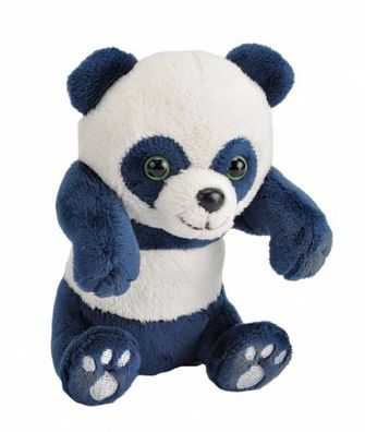 kuscheliger Panda Junior 10 cm Plüsch blau/ weiß