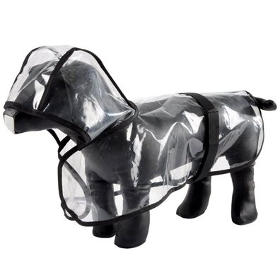 Regenmantel mit Kapuze für Hunde, 40 cm, transparent