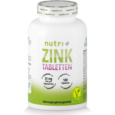 Nutri-Plus Zink Tabletten - hochdorsierte - 365 Tabletten á 25 mg pro Tabs - deckt...