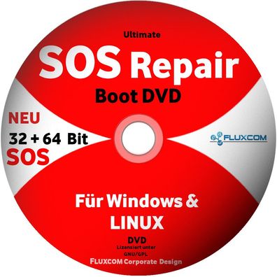 SOS Repair DVD für Windows & Linux Computer , zur PC Laptop Reparatur