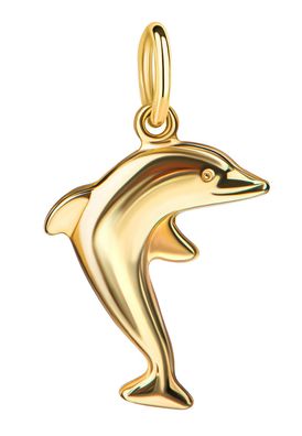 Vergoldeter Anhänger Delfin Anhänger Damen Kinder Kettenanhänger + Zertifikat