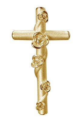 Anhänger-Kreuz 333 Gold für Damen Kreuzanhänger mit Rosenranke Kettenanhänger