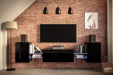 AN93 NEW Möbel für Wohnzimmer Wohnwand Mediawand Schrankwand Wohnschrank