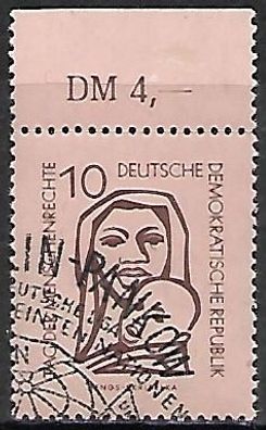 DDR gestempelt Michel-Nummer 549 Oberrandstück