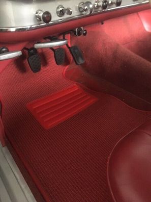Fußmatten 4-teilig für Mercedes SL R107 / SLC C107 Sisal rot mit Bandeinfassung